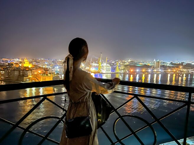 マルタ島、バレッタ　Valletta, Malta。夜景