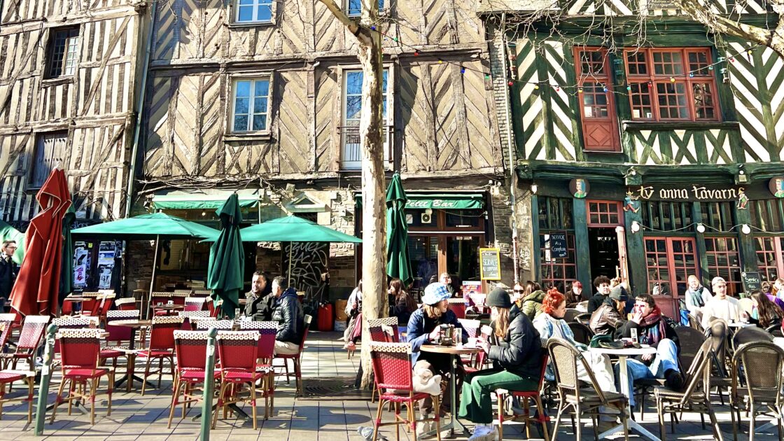 フランスのレンヌの木組の建物と街並み