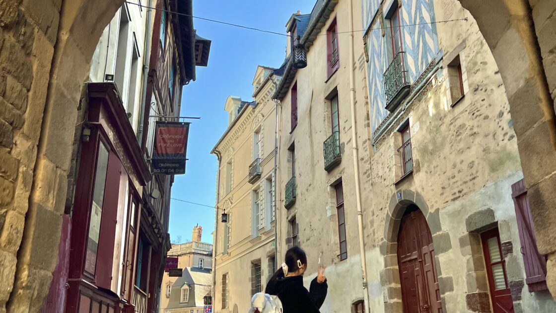 フランスのレンヌの木組の建物と街並み