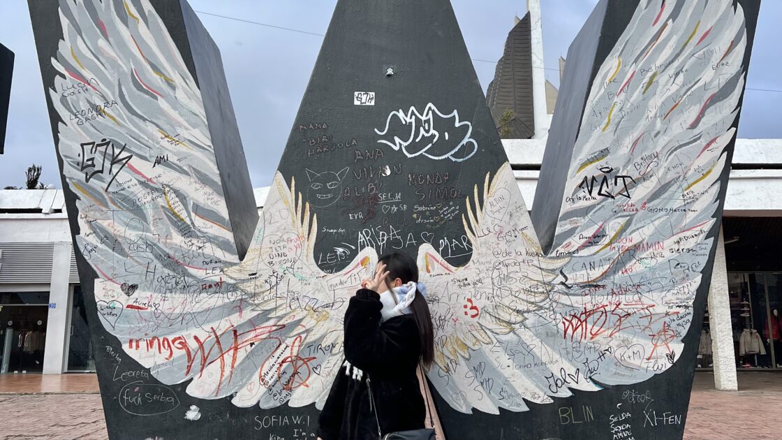 コソボの首都プリシュティナのNEWBORN MONUMENT の写真