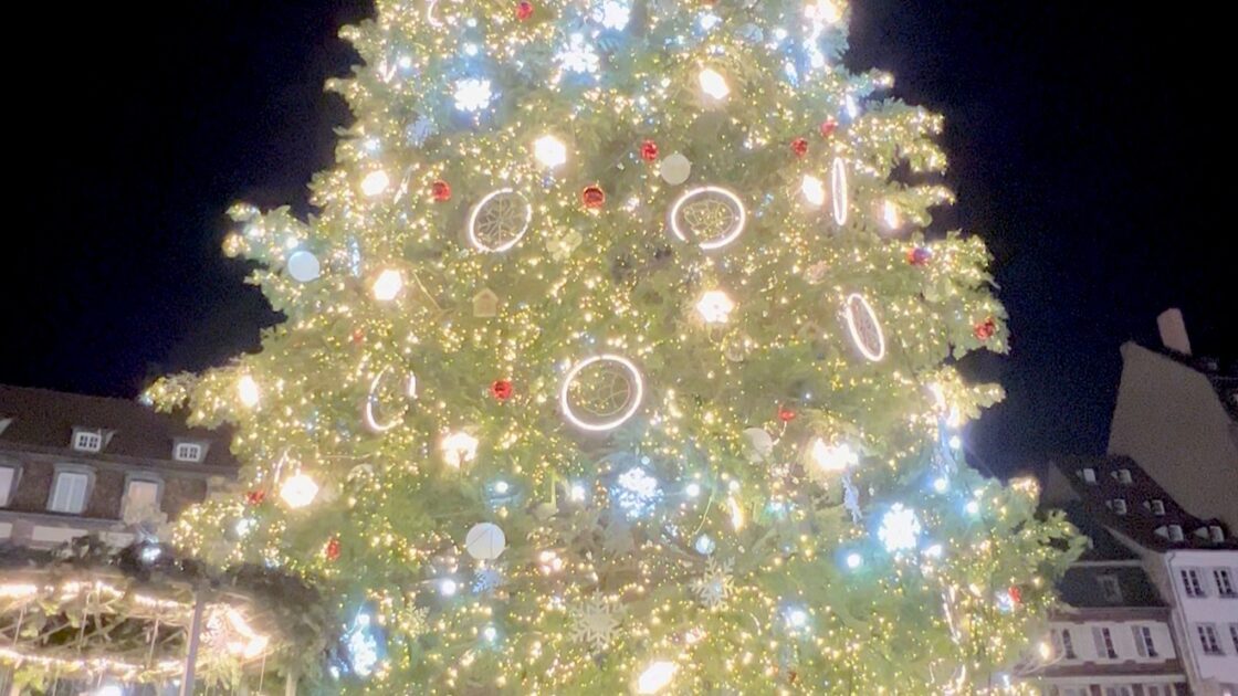 フランスのアルザス地方ストラスブールのクリスマスツリー