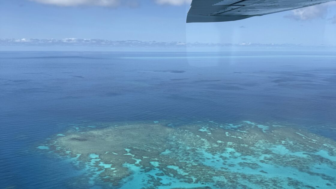 ケアンズのセスナから見たグレートバリアリーフ