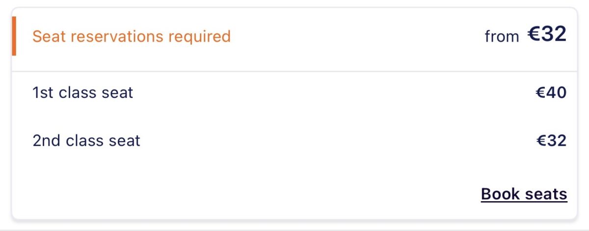 Seat reservation required（予約必須）