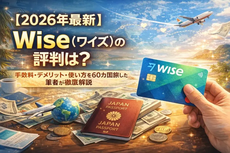 【2026年最新】Wise(ワイズ)の評判は？手数料・デメリット・使い方を60カ国旅した筆者が徹底解説