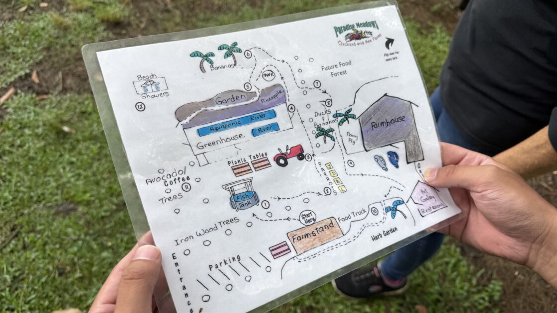 Paradise Meadowsの手描き園内マップ